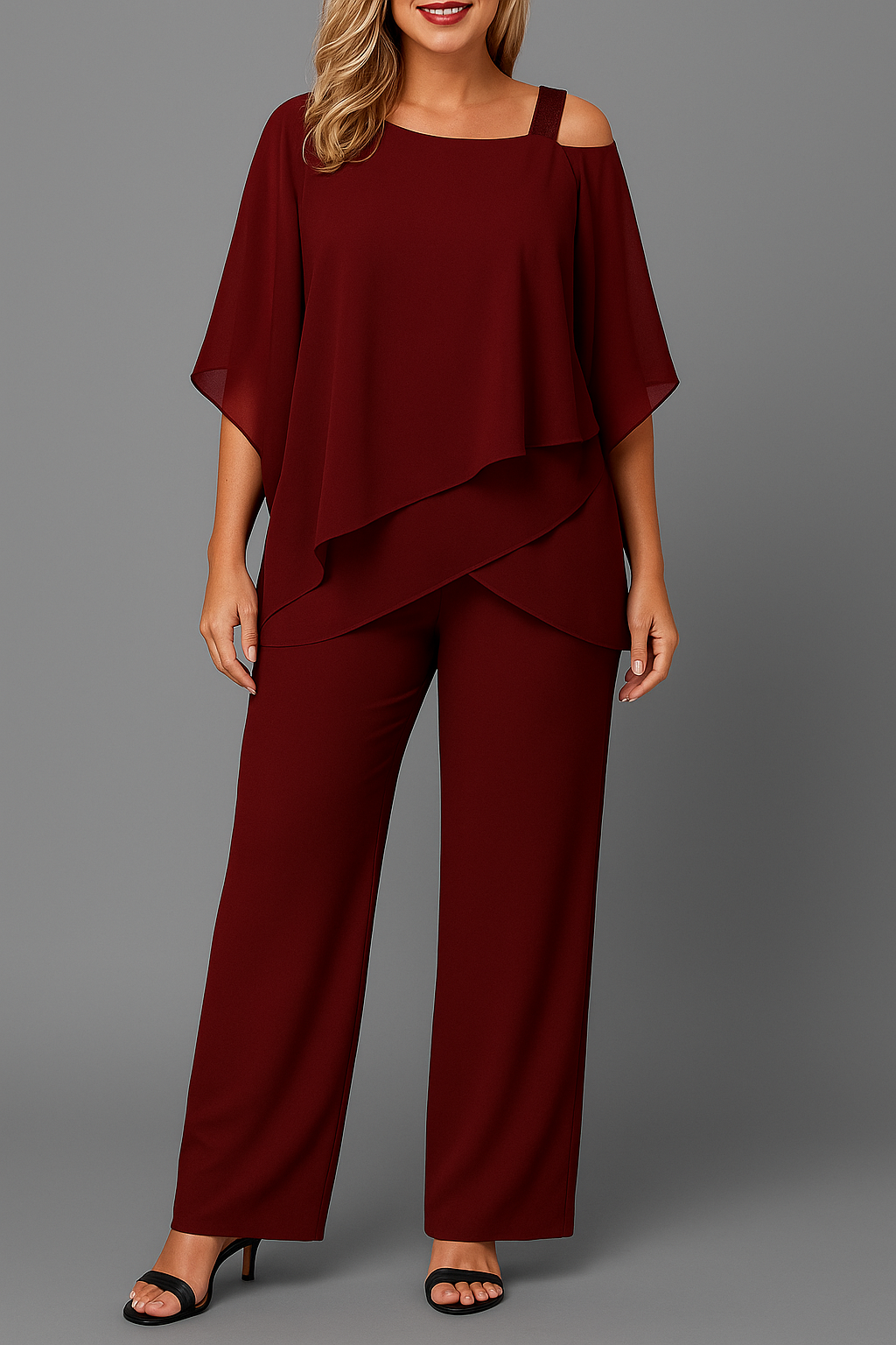 Aurora | Damen Elegant Stilvoll Zweiteiler | Cold-Shoulder