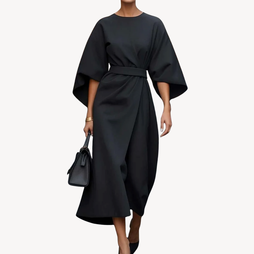 Alva | Damen Elegantes Gürtel Cocktailkleid | Midi