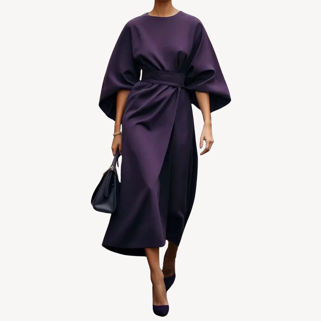 Alva | Damen Elegantes Gürtel Cocktailkleid | Midi
