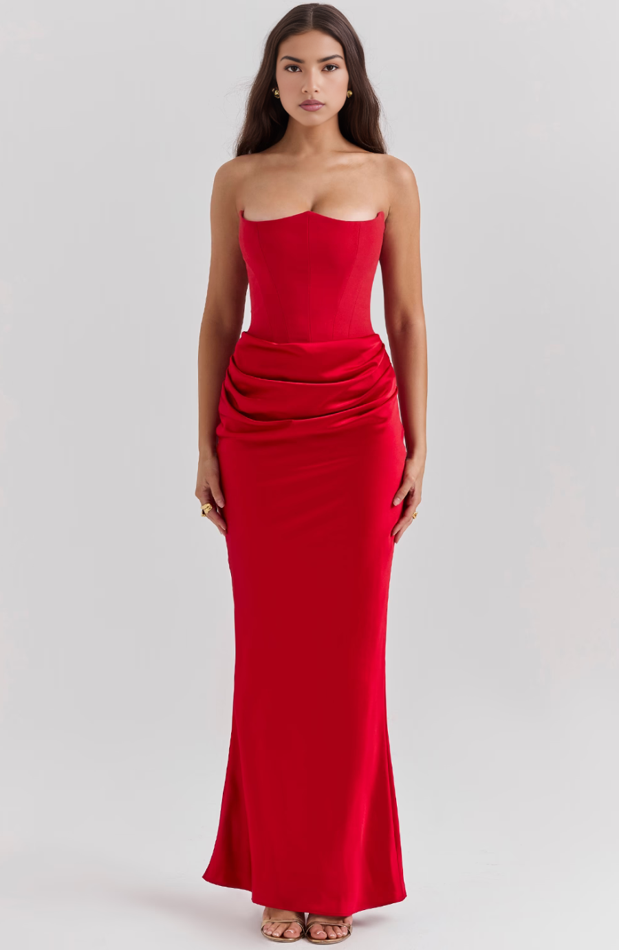 Celina | Damen Satin Abendkleid | Maxi