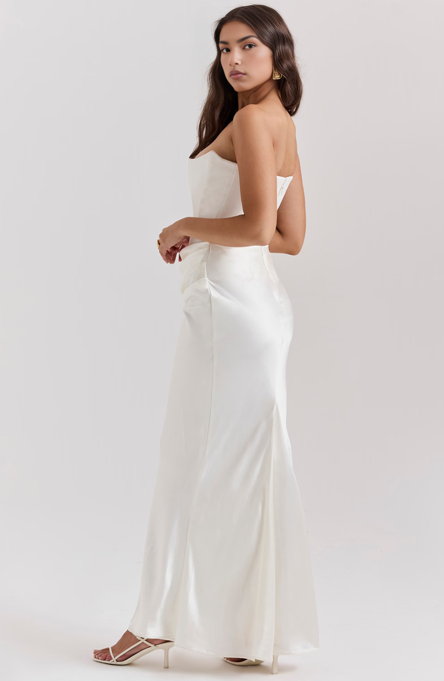 Celina | Damen Satin Abendkleid | Maxi