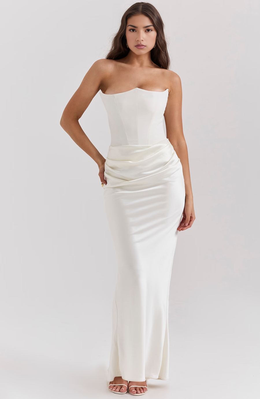 Celina | Damen Satin Abendkleid | Maxi