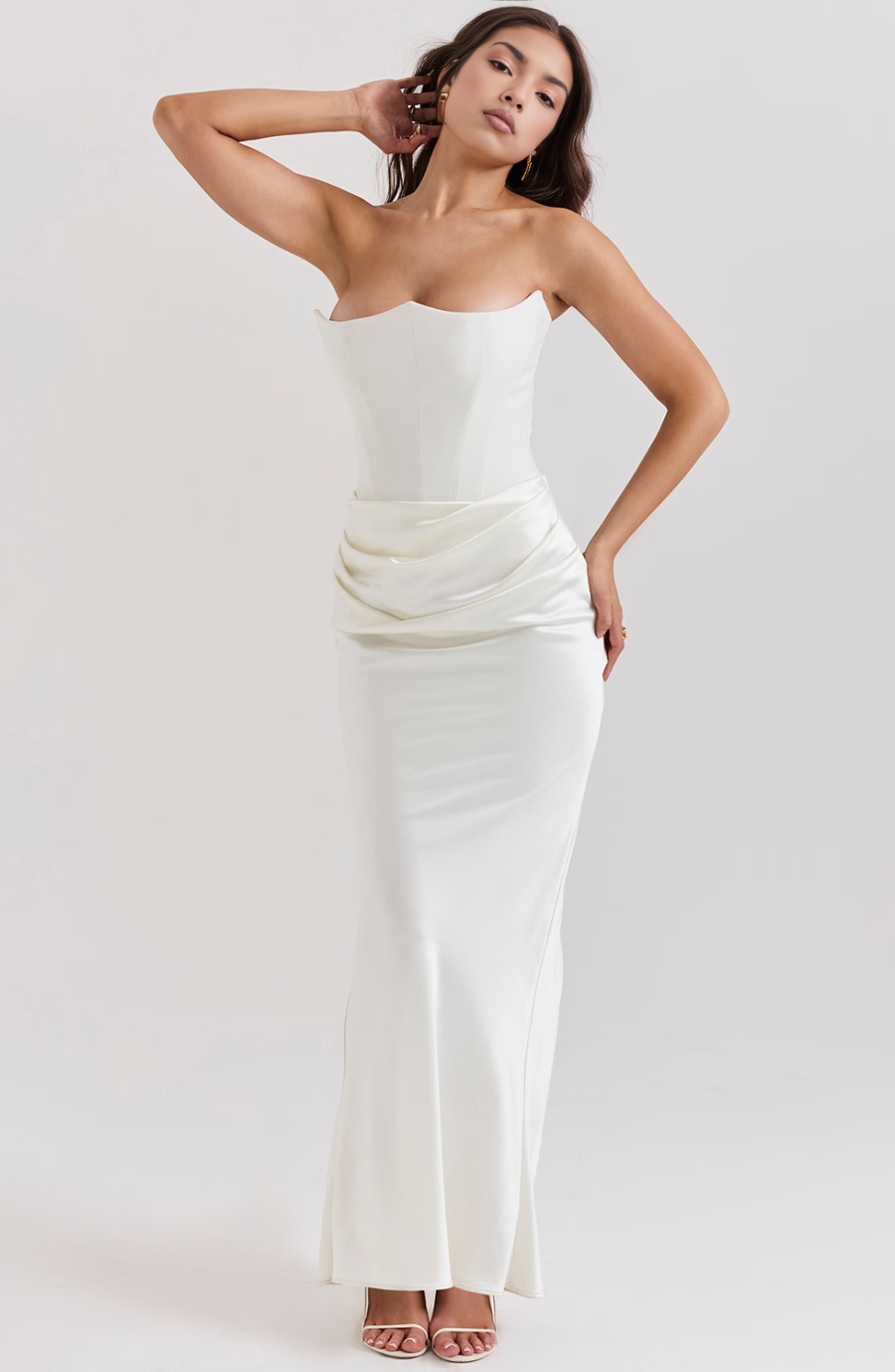 Celina | Damen Satin Abendkleid | Maxi