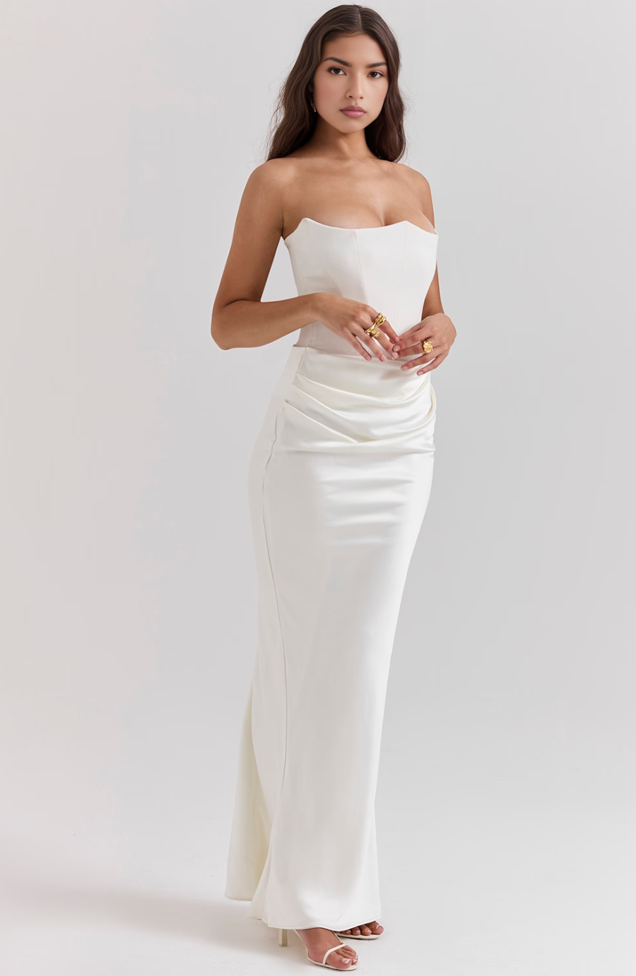 Celina | Damen Satin Abendkleid | Maxi