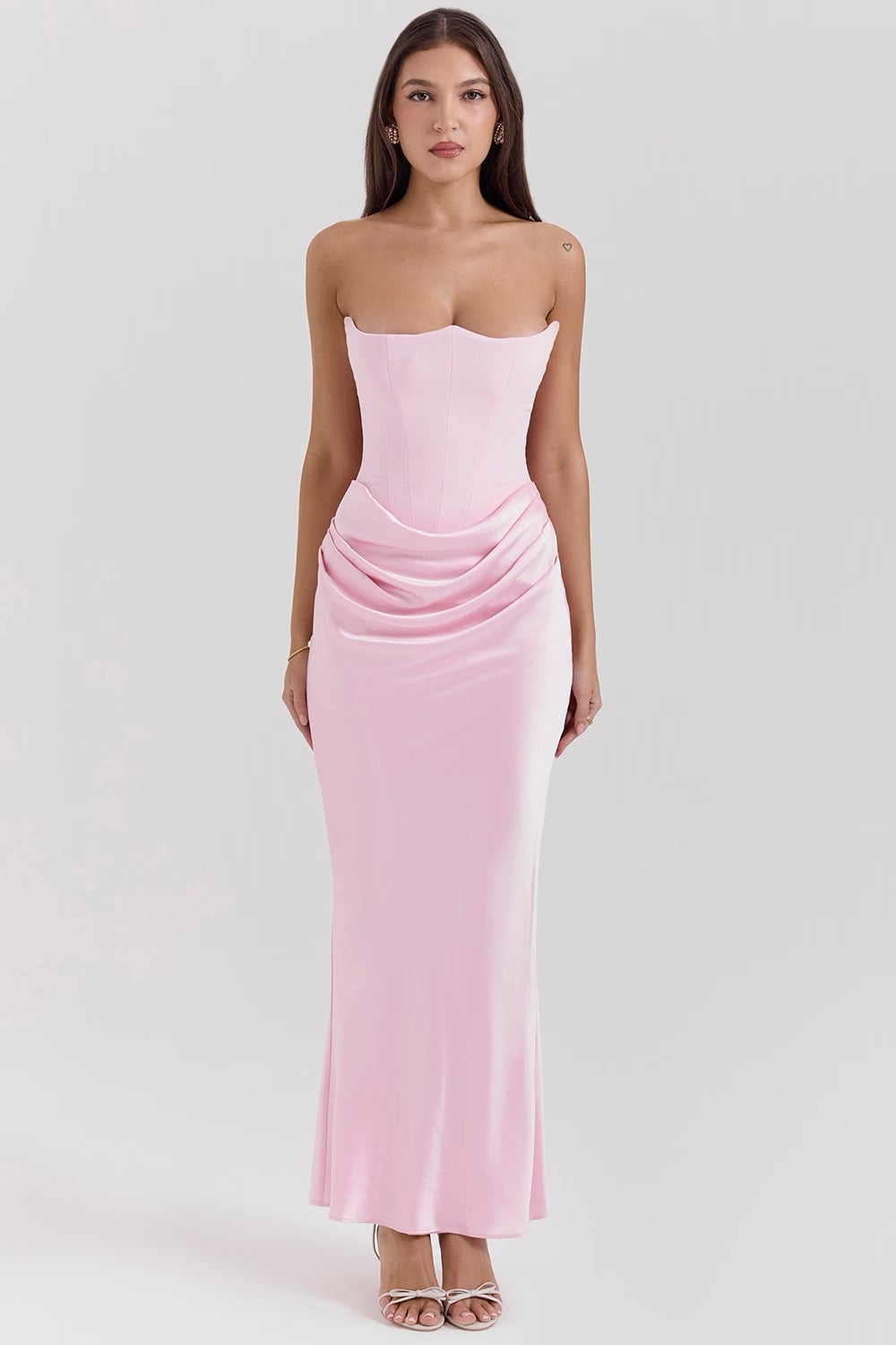 Celina | Damen Satin Abendkleid | Maxi