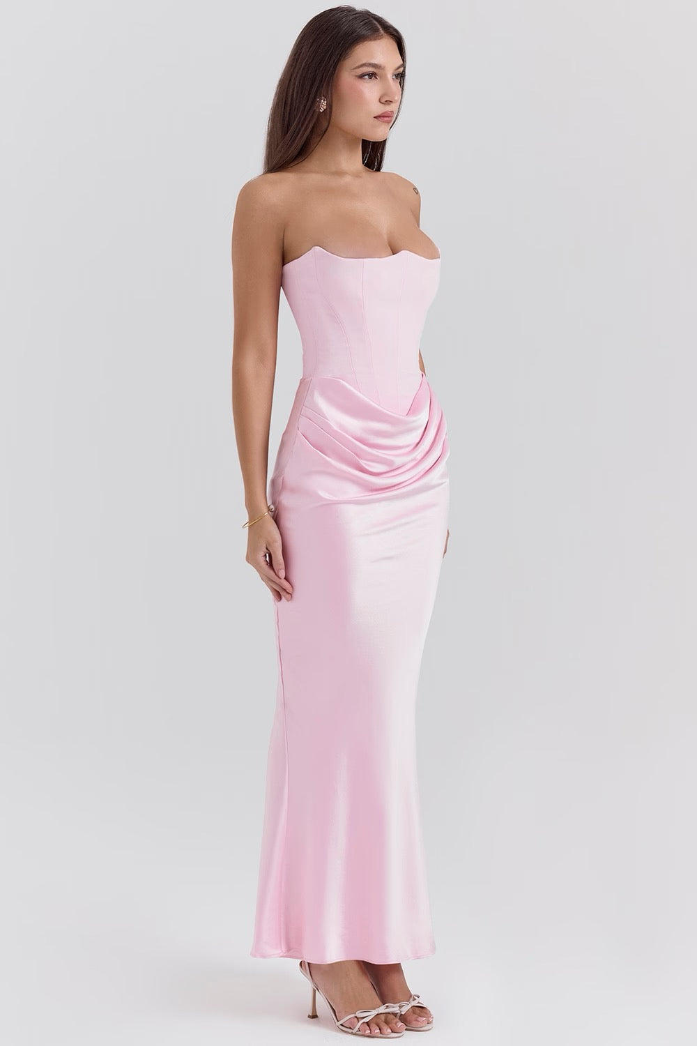 Celina | Damen Satin Abendkleid | Maxi