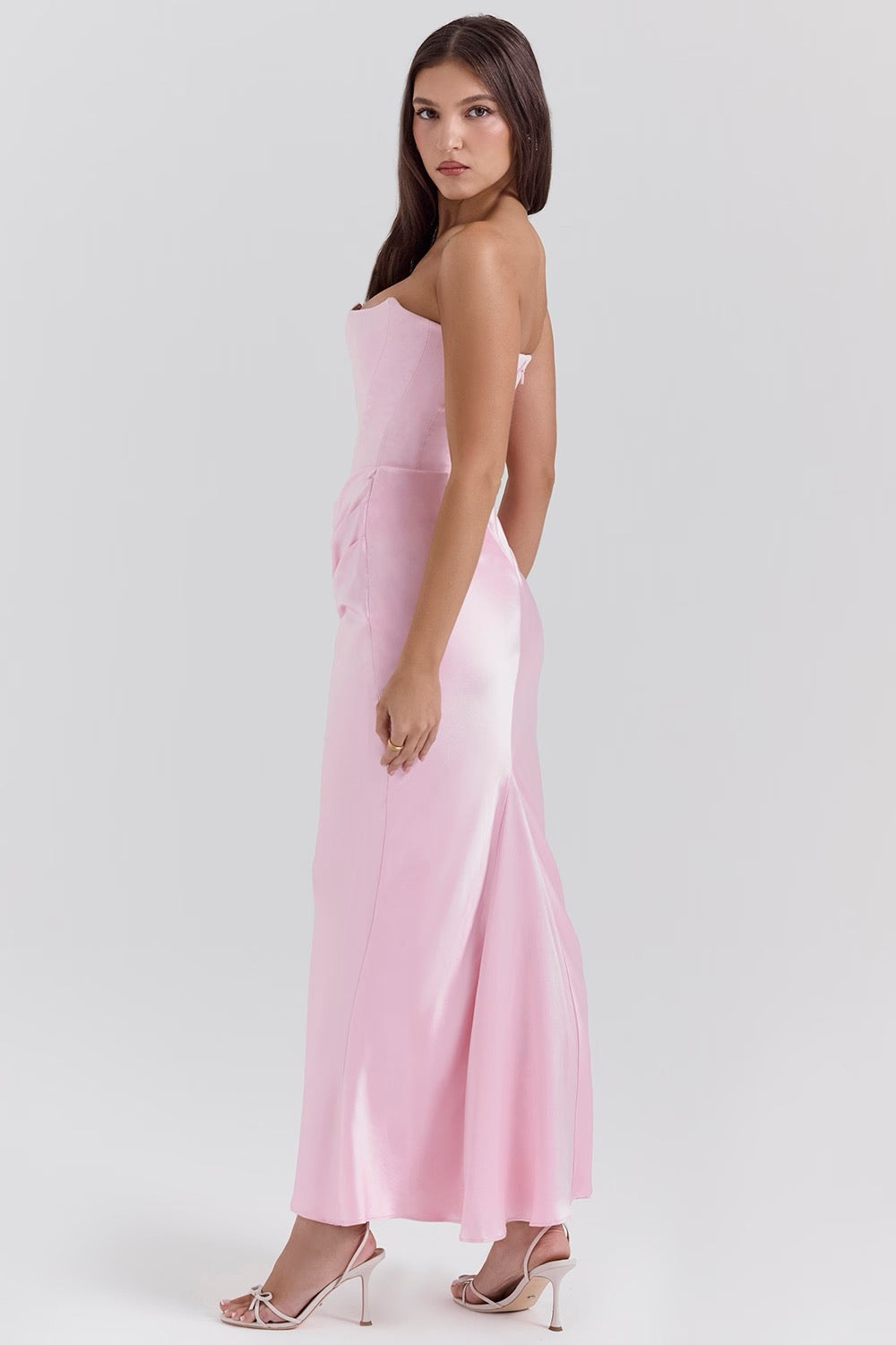 Celina | Damen Satin Abendkleid | Maxi
