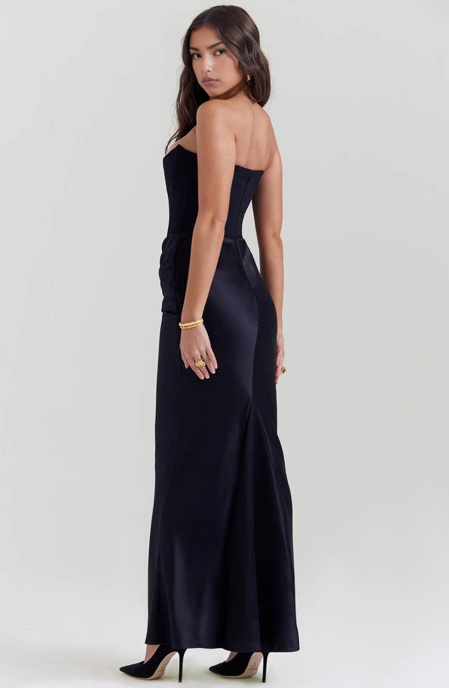 Celina | Damen Satin Abendkleid | Maxi