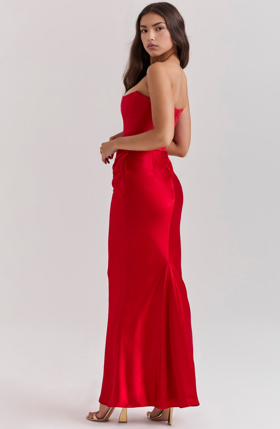 Celina | Damen Satin Abendkleid | Maxi