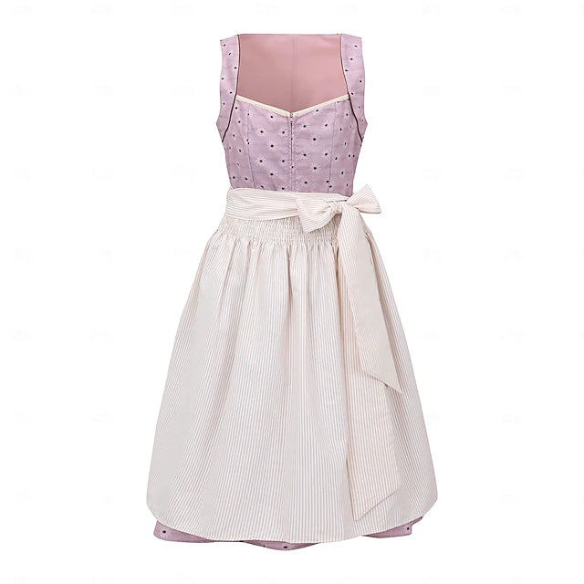 Damen Dirndl Mit Schürze Und Schleife Oktoberfest | Midi Tracht