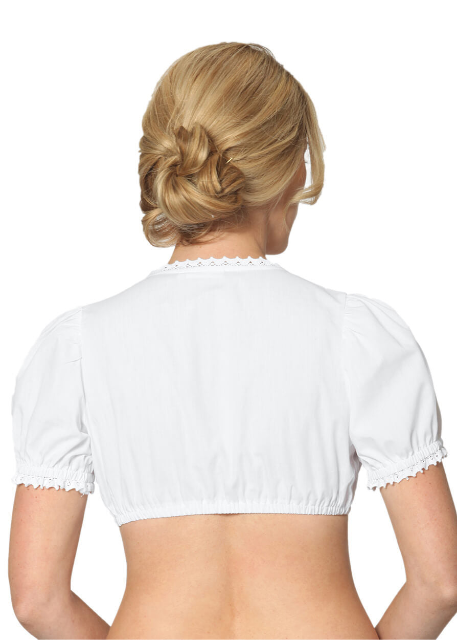 Damen Dirndlbluse Kurz Mit Spitze Und Bindung | Oktoberfest