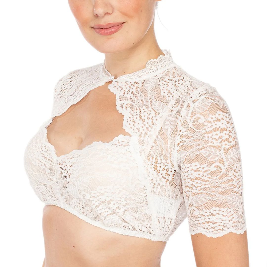 Damen Dirndlbluse Spitze Mit Cut-Out | Oktoberfest