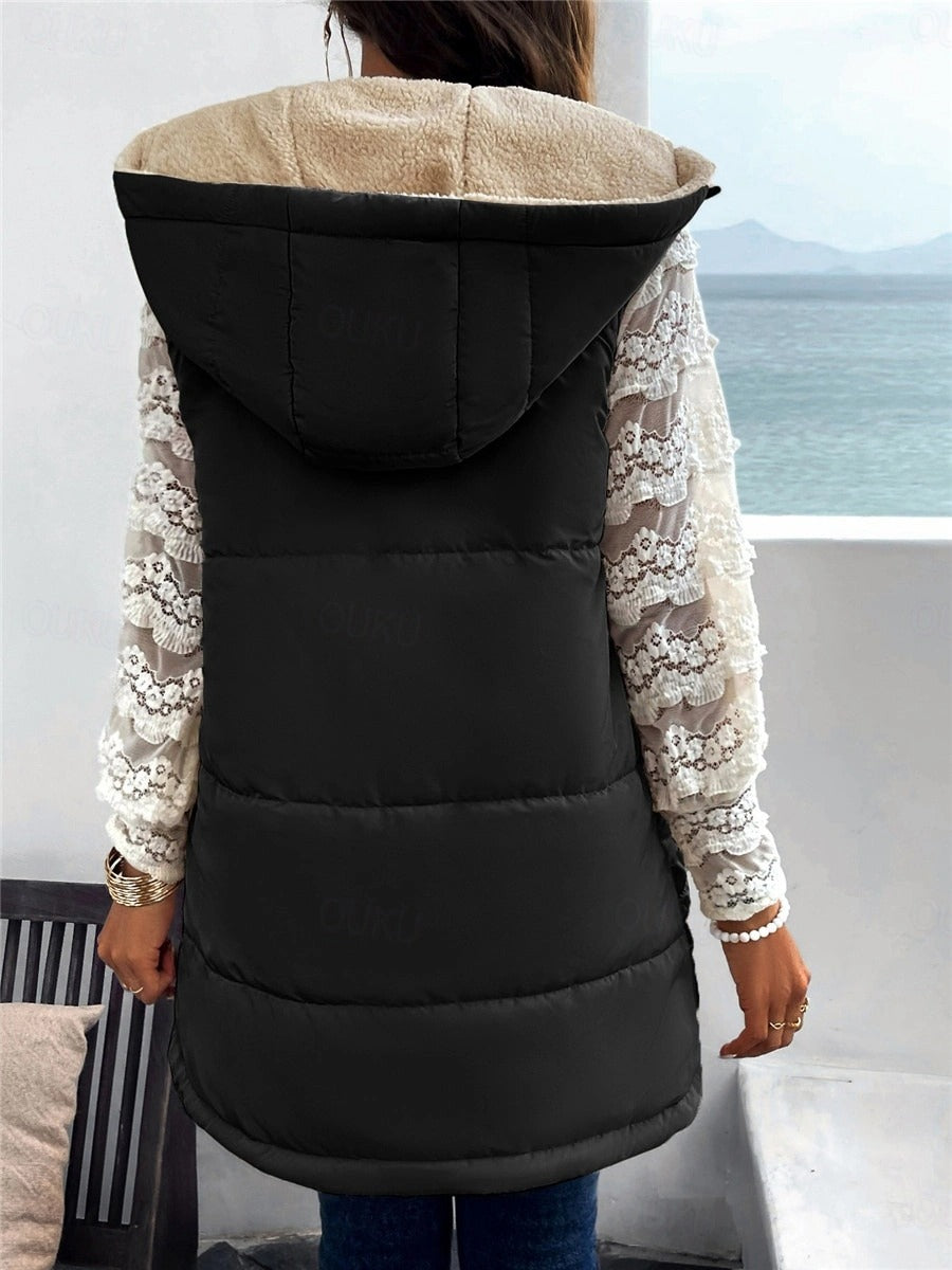 Damen Gilet Gefüttert Mit Reißverschluss | Warm