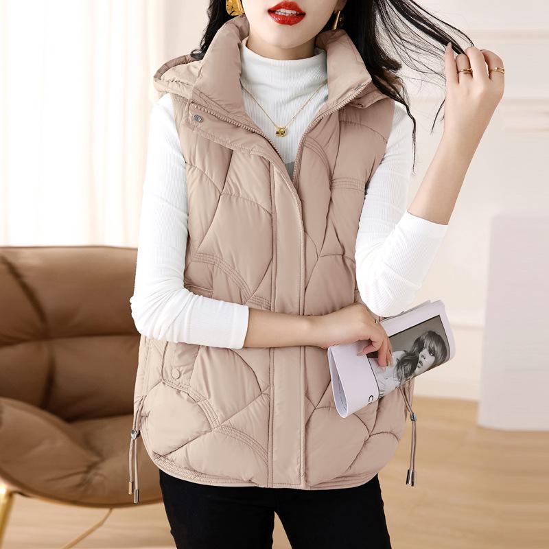Damen Gilet Mit Kapuze Und Steppdesign | Modern