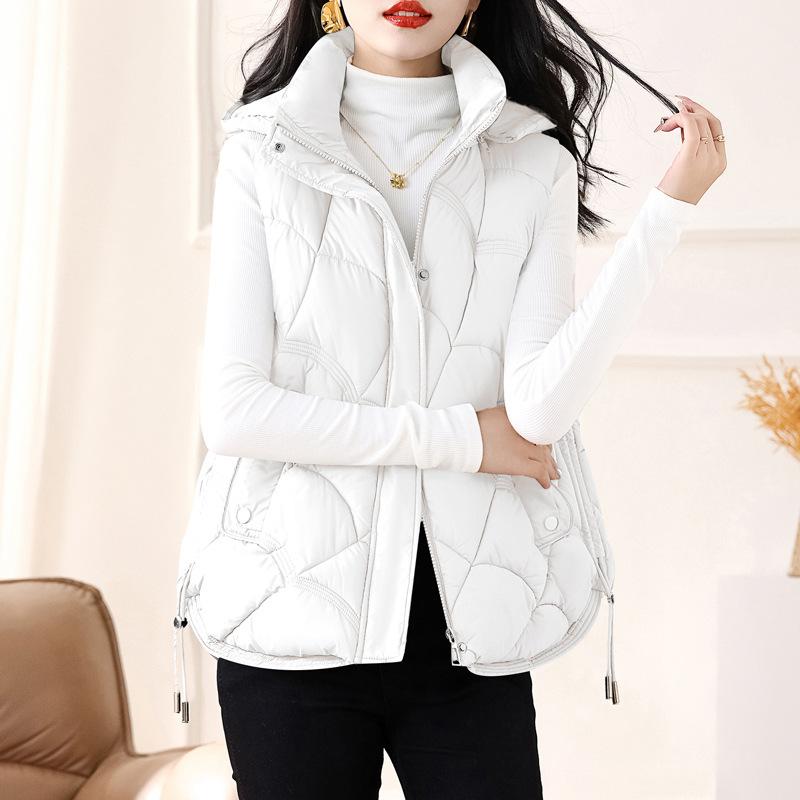 Damen Gilet Mit Kapuze Und Steppdesign | Modern