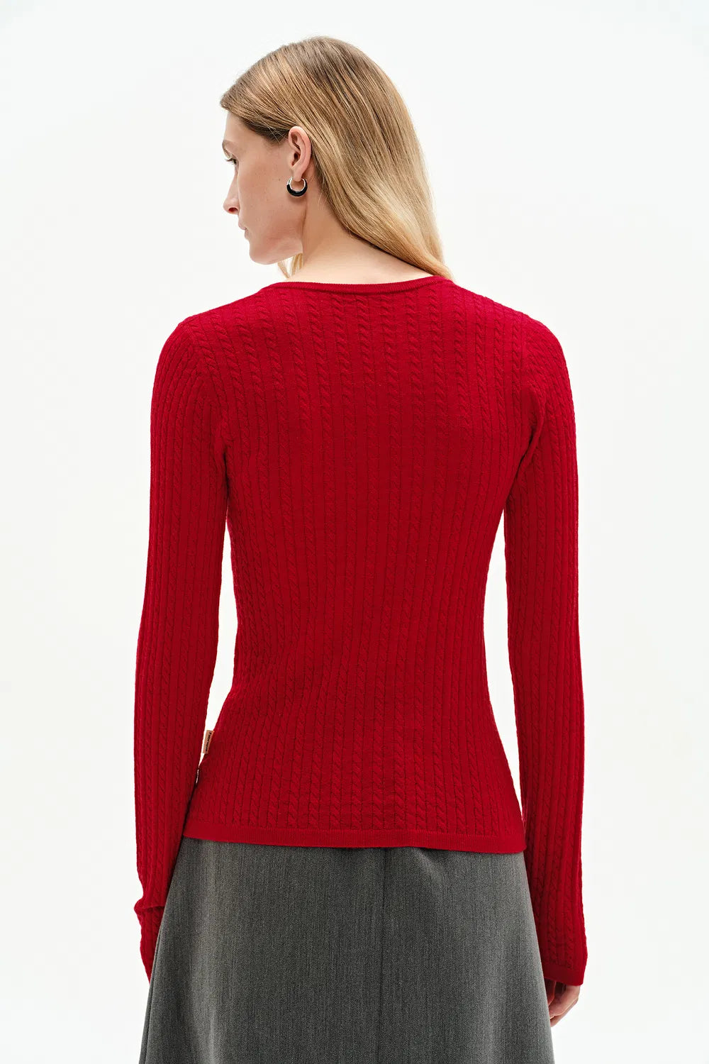 Damen Langarmshirt Mit Knopfleiste Und V-Ausschnitt | Elegant