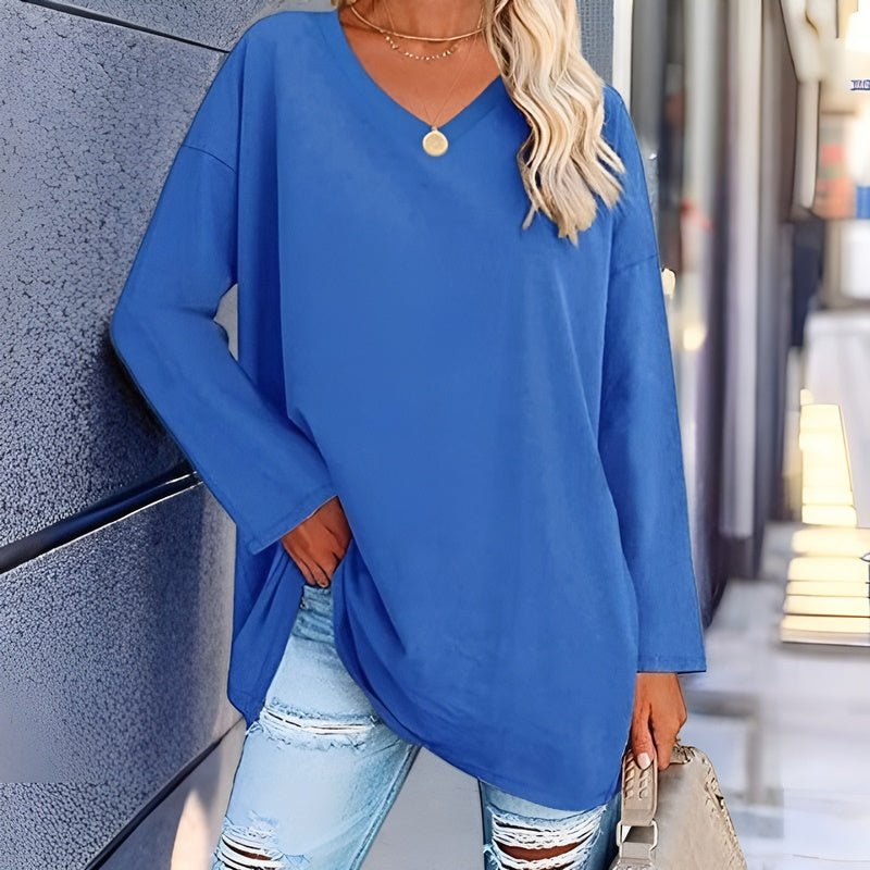 Damen Langarmshirt V-Ausschnitt | Locker