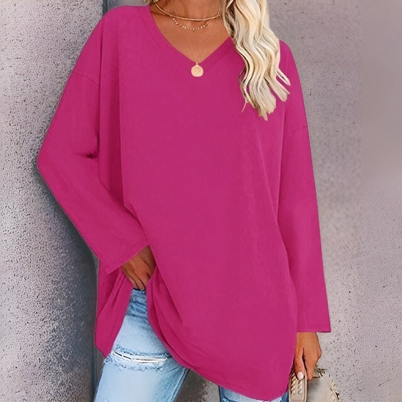 Damen Langarmshirt V-Ausschnitt | Locker