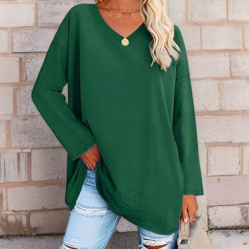Damen Langarmshirt V-Ausschnitt | Locker