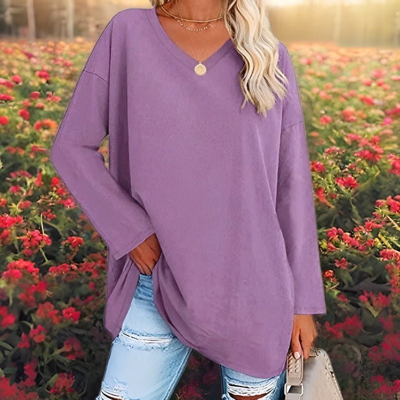 Damen Langarmshirt V-Ausschnitt | Locker
