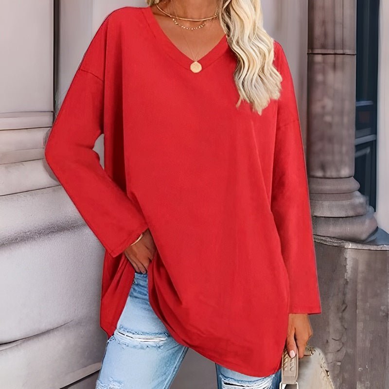 Damen Langarmshirt V-Ausschnitt | Locker
