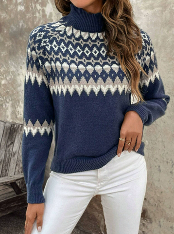 Damen Norweger Pulli Mit Rollkragen | Warm & Strick