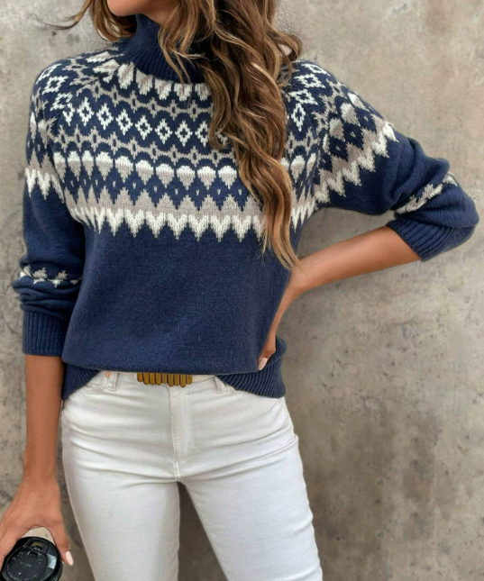 Damen Norweger Pulli Mit Rollkragen | Warm & Strick