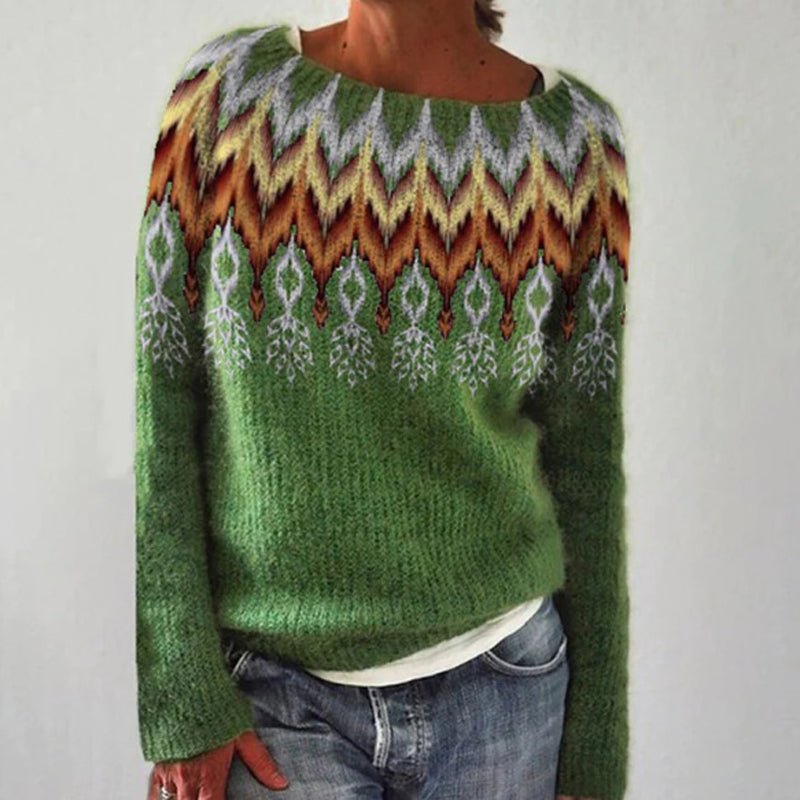 Damen Norweger Pulli Mit Strickmuster | Warm