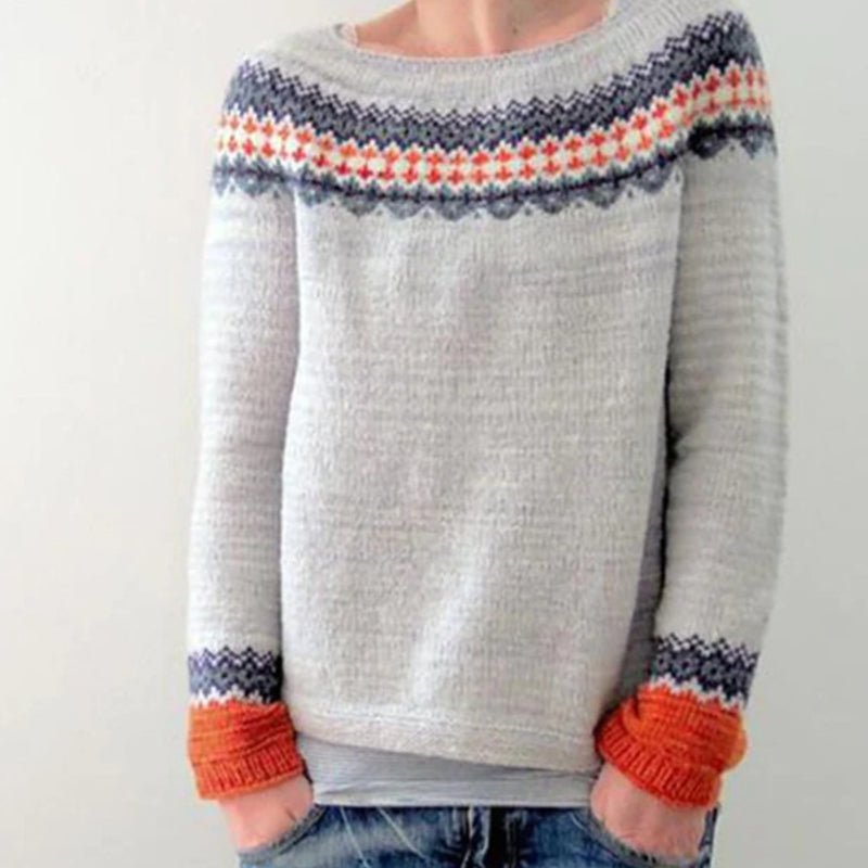 Damen Norweger Pulli Mit Strickmuster | Warm