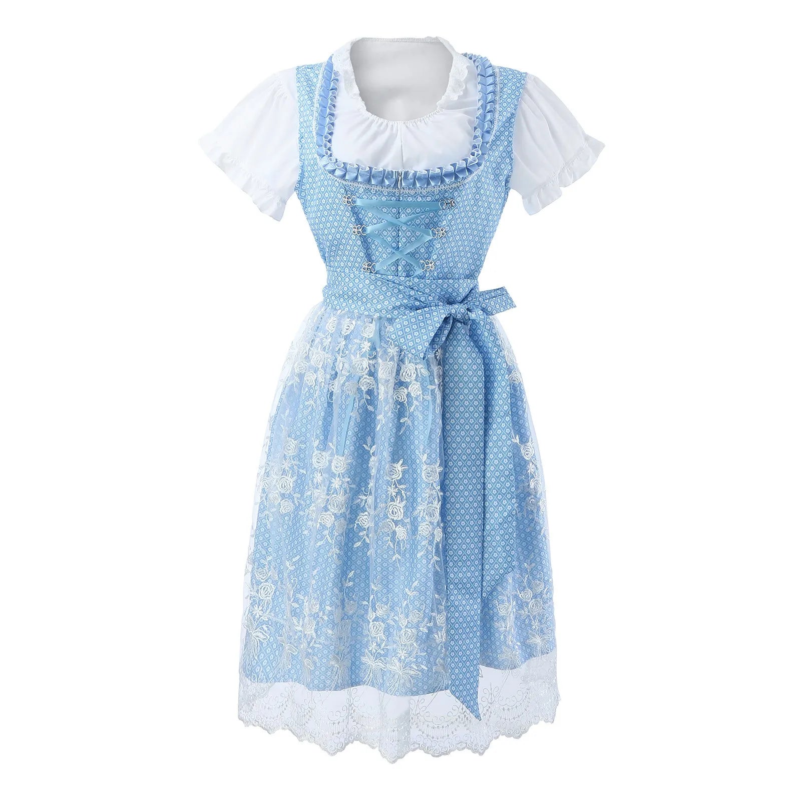 Damen Oktoberfest Dirndl Mit Schürze Und Bluse | Midi