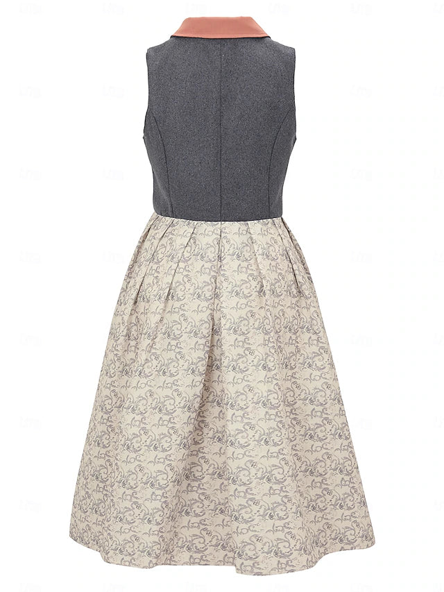 Damen Oktoberfest Kleid Mit Kragen Und Schärpe | Festlich