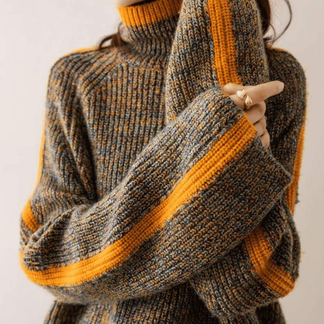 Damen Oversize Pullover Mit Rollkragen | Warm