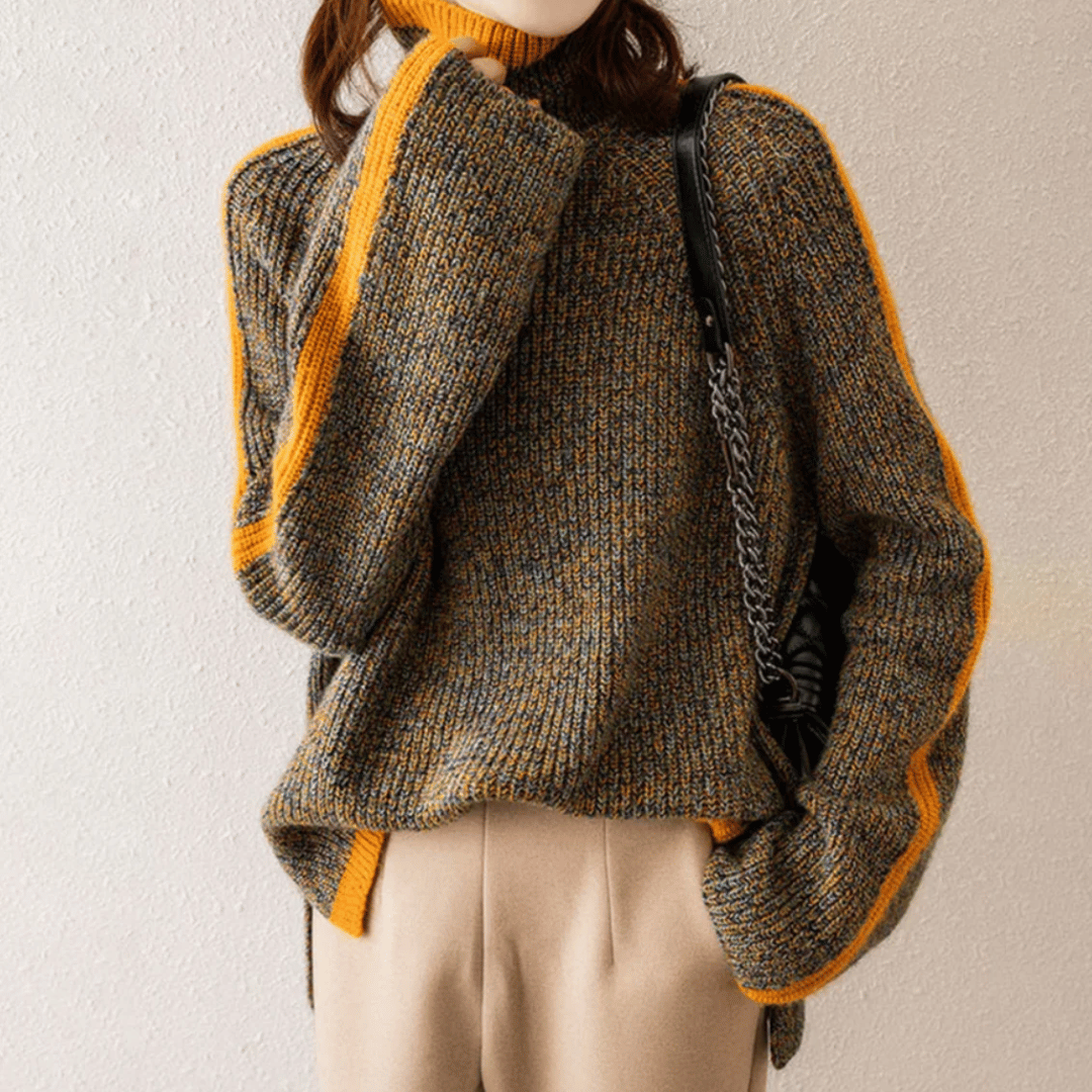Damen Oversize Pullover Mit Rollkragen | Warm