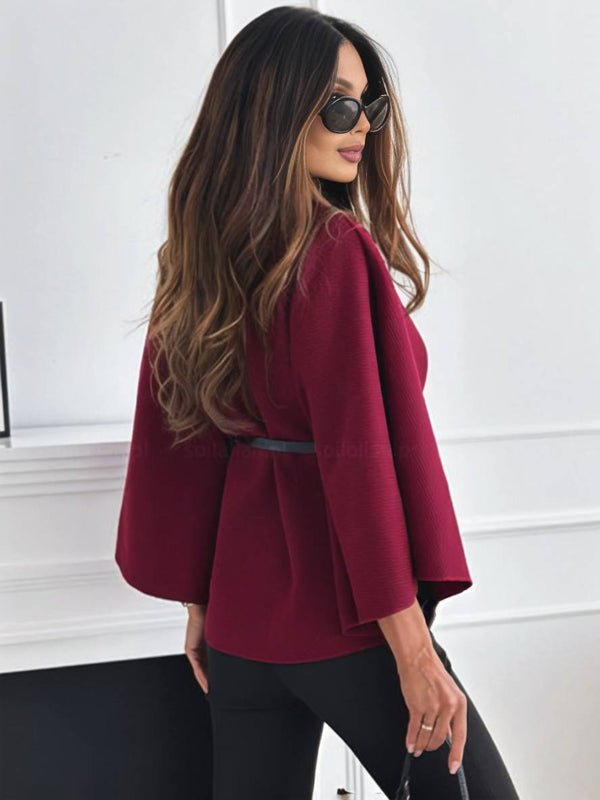 Damen Poncho Mit Fledermausärmeln | Winter