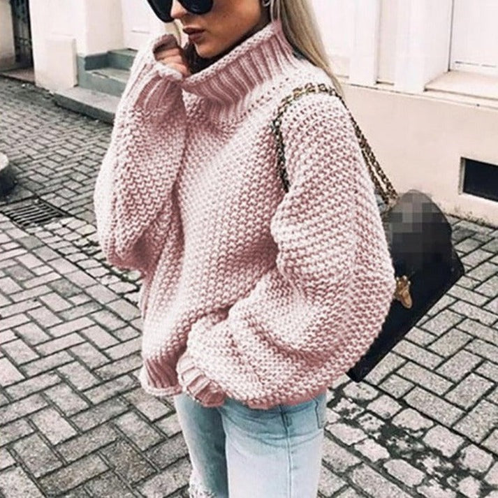 Damen Rollkragenpullover Grob Gestrickt | Oversize
