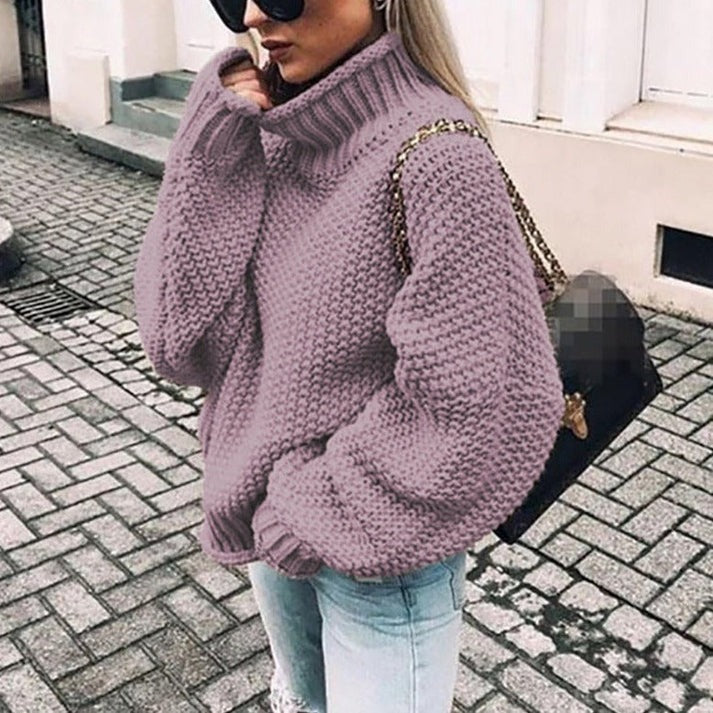 Damen Rollkragenpullover Grob Gestrickt | Oversize