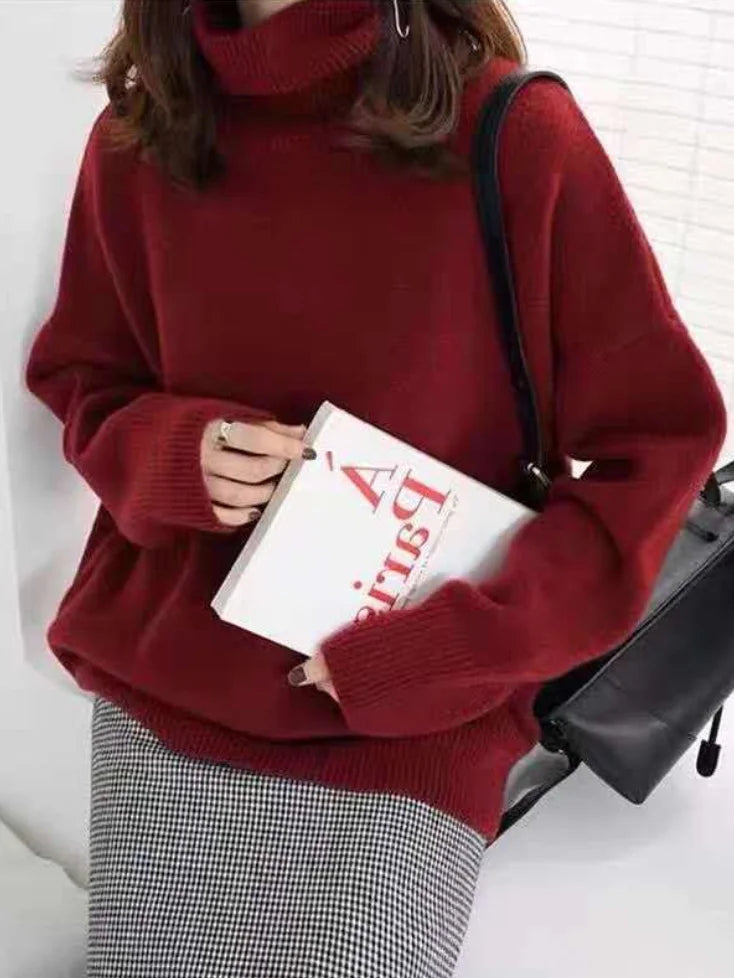 Damen Rollkragenpullover Locker Geschnitten | Winter
