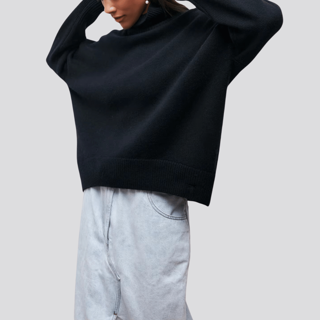 Damen Rollkragenpullover Oversize Strick | Warm