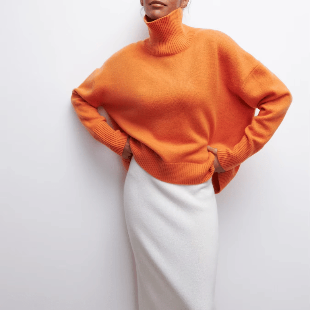 Damen Rollkragenpullover Oversize Strick | Warm