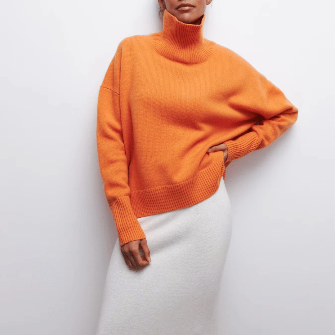 Damen Rollkragenpullover Oversize Strick | Warm