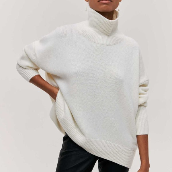 Damen Rollkragenpullover Strick Oversize | Warm
