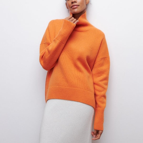 Damen Rollkragenpullover Strick Oversize | Warm