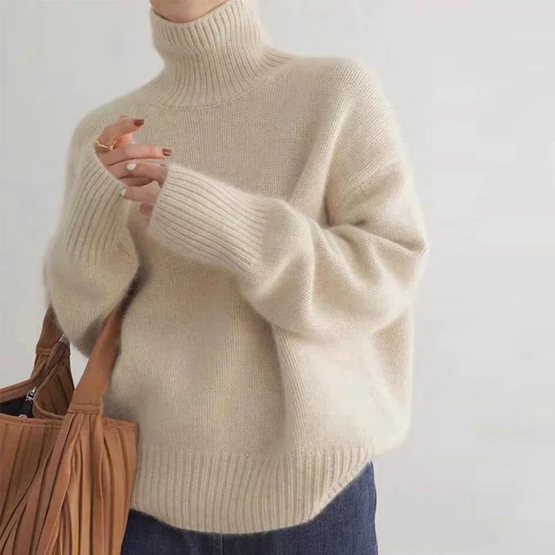 Damen Rollkragenpullover Strick | Warm