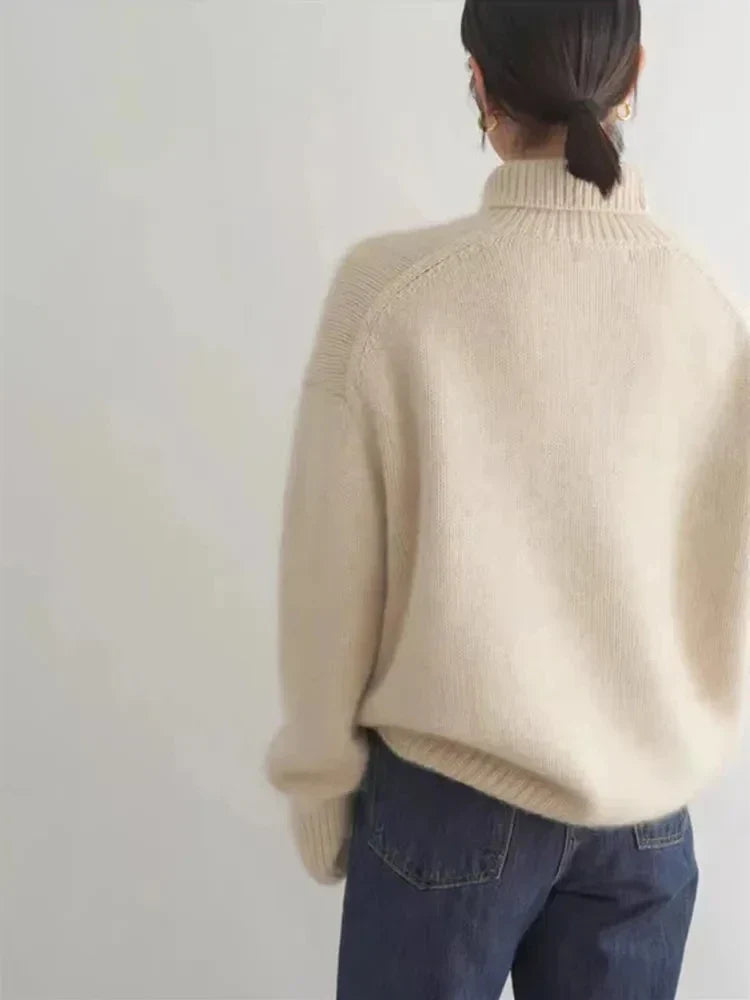 Damen Rollkragenpullover Strick | Warm