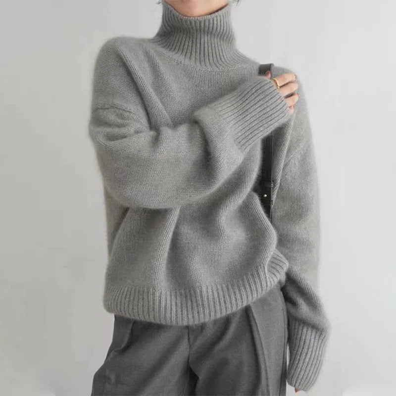 Damen Rollkragenpullover Strick | Warm