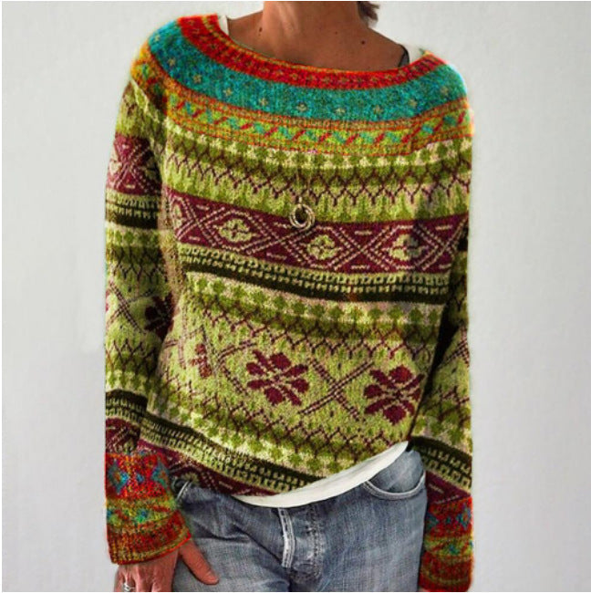 Damen Strickpullover Mit Norweger Muster | Weich