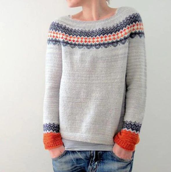 Damen Strickpullover Mit Norweger Muster | Weich
