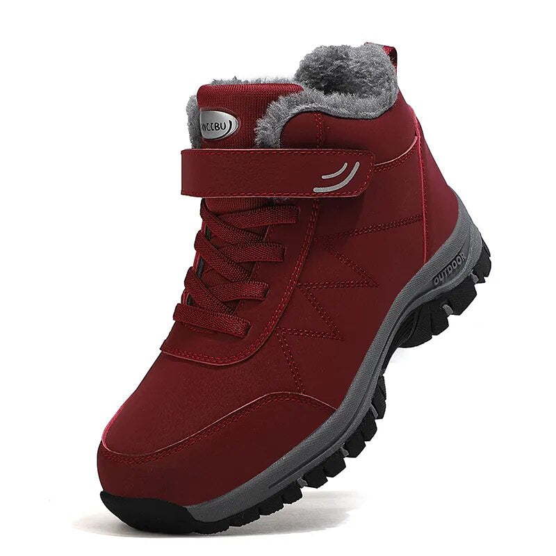 Damen Winterschuhe Gefüttert Mit Klettverschluss
