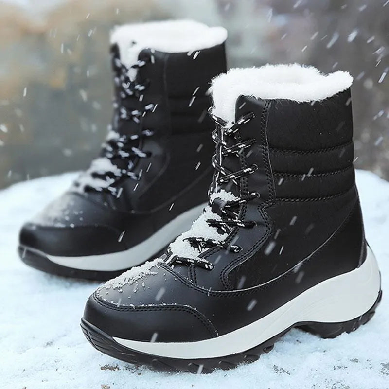 Damen Winterschuhe Gefüttert Mit Schnürung