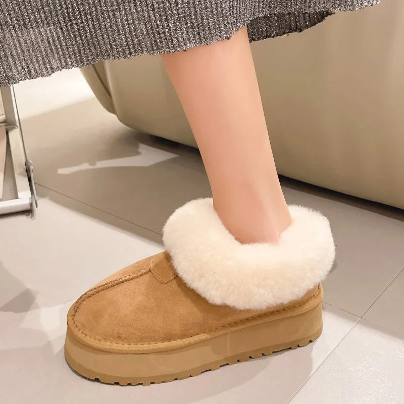 Damen Winterschuhe Mit Plateau Und Umschlag Mit Futter | Winter